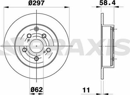 Braxis AE0449 - Brake Disc autospares.lv