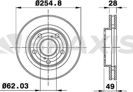 Braxis AE0440 - Brake Disc autospares.lv