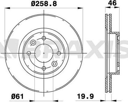 Braxis AE0441 - Brake Disc autospares.lv