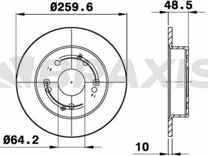 Braxis AE0448 - Brake Disc autospares.lv