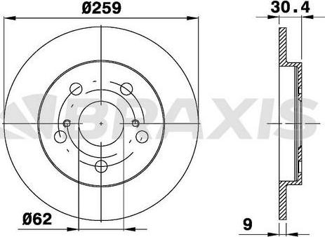 Braxis AE0455 - Brake Disc autospares.lv