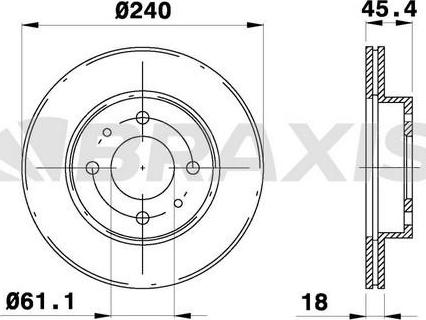 Braxis AE0451 - Brake Disc autospares.lv