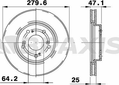 Braxis AE0469 - Brake Disc autospares.lv