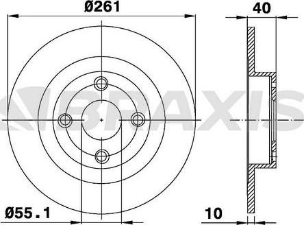 Braxis AE0466 - Brake Disc autospares.lv