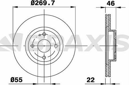 Braxis AE0461 - Brake Disc autospares.lv