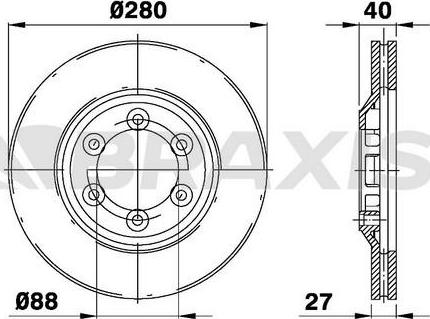 Braxis AE0468 - Brake Disc autospares.lv