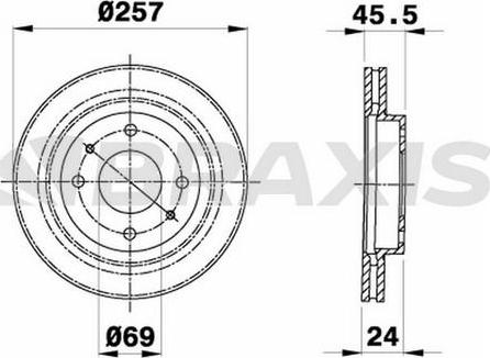 Braxis AE0405 - Brake Disc autospares.lv