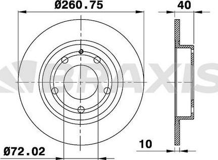 Braxis AE0401 - Brake Disc autospares.lv