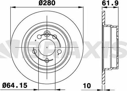 Braxis AE0402 - Brake Disc autospares.lv