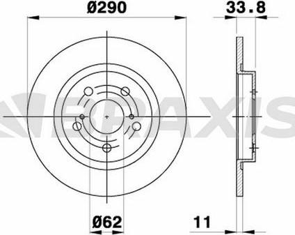 Braxis AE0416 - Brake Disc autospares.lv