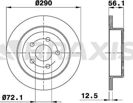 Braxis AE0410 - Brake Disc autospares.lv