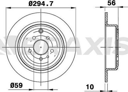 Braxis AE0413 - Brake Disc autospares.lv