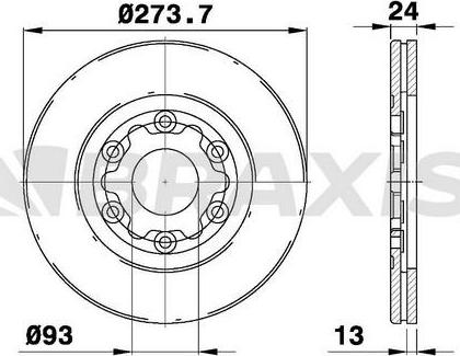 Braxis AE0489 - Brake Disc autospares.lv