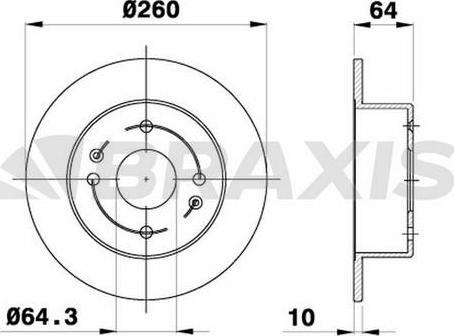 Braxis AE0485 - Brake Disc autospares.lv