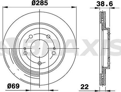 Braxis AE0480 - Brake Disc autospares.lv