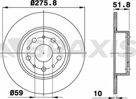 Braxis AE0435 - Brake Disc autospares.lv