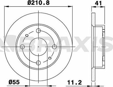 Braxis AE0436 - Brake Disc autospares.lv