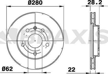 Braxis AE0429 - Brake Disc autospares.lv