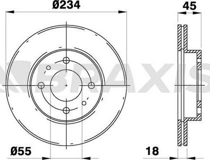 Braxis AE0424 - Brake Disc autospares.lv