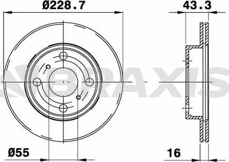 Braxis AE0426 - Brake Disc autospares.lv