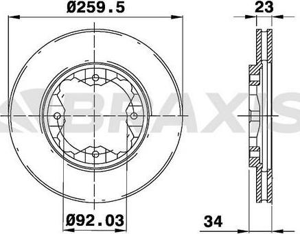 Braxis AE0423 - Brake Disc autospares.lv