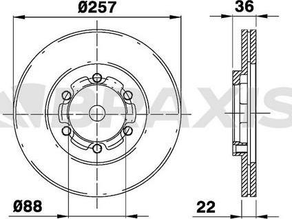 Braxis AE0478 - Brake Disc autospares.lv