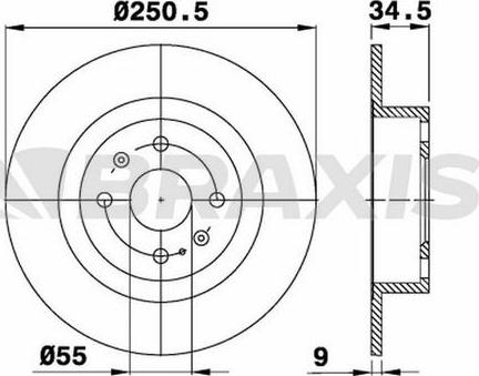 Braxis AE0472 - Brake Disc autospares.lv