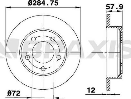 Braxis AE0594 - Brake Disc autospares.lv