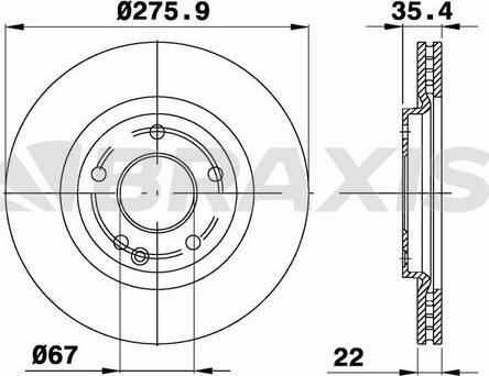 Braxis AE0544 - Brake Disc autospares.lv