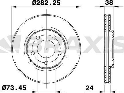 Braxis AE0540 - Brake Disc autospares.lv