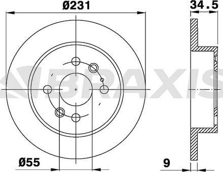 Braxis AE0548 - Brake Disc autospares.lv