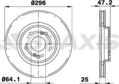 Braxis AE0554 - Brake Disc autospares.lv