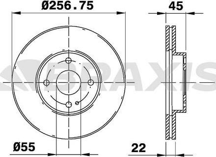 Braxis AE0551 - Brake Disc autospares.lv