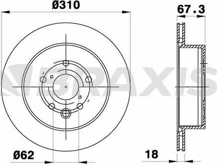 Braxis AE0558 - Brake Disc autospares.lv