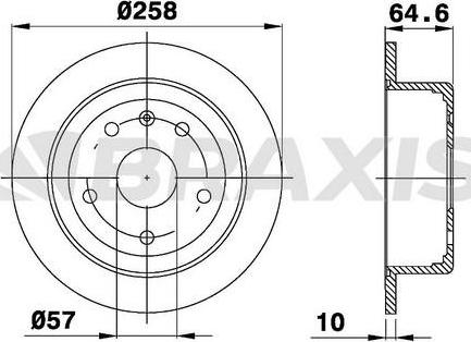 Braxis AE0553 - Brake Disc autospares.lv