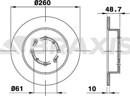 Braxis AE0562 - Brake Disc autospares.lv