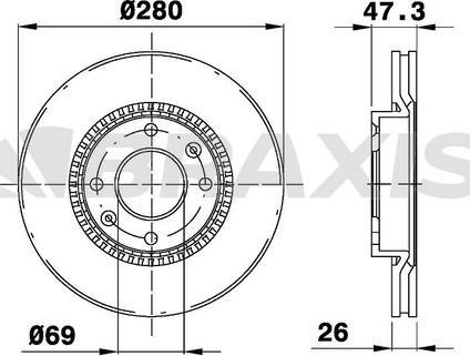 Braxis AE0567 - Brake Disc autospares.lv