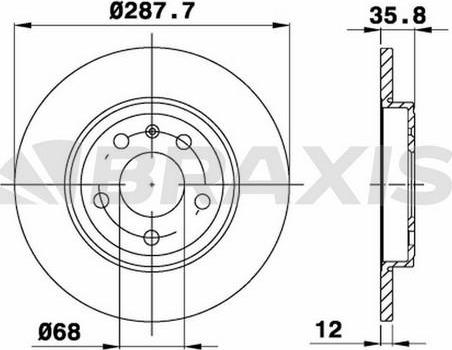 Braxis AE0506 - Brake Disc autospares.lv