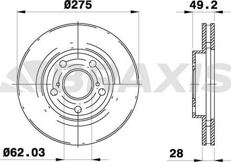 Braxis AE0507 - Brake Disc autospares.lv