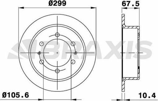 Braxis AE0515 - Brake Disc autospares.lv