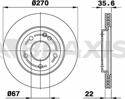 Braxis AE0511 - Brake Disc autospares.lv