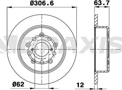 Braxis AE0513 - Brake Disc autospares.lv