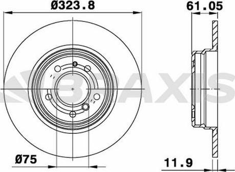 Braxis AE0538 - Brake Disc autospares.lv