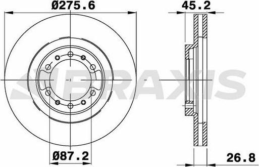 Braxis AE0699 - Brake Disc autospares.lv