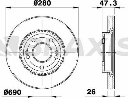 Braxis AE0692 - Brake Disc autospares.lv