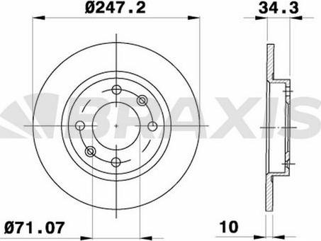 Braxis AE0697 - Brake Disc autospares.lv