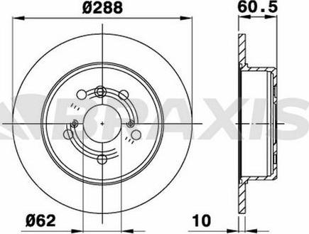 Braxis AE0648 - Brake Disc autospares.lv