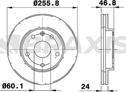 Braxis AE0658 - Brake Disc autospares.lv