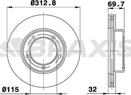 Braxis AE0660 - Brake Disc autospares.lv