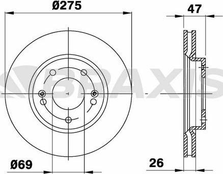 Braxis AE0661 - Brake Disc autospares.lv